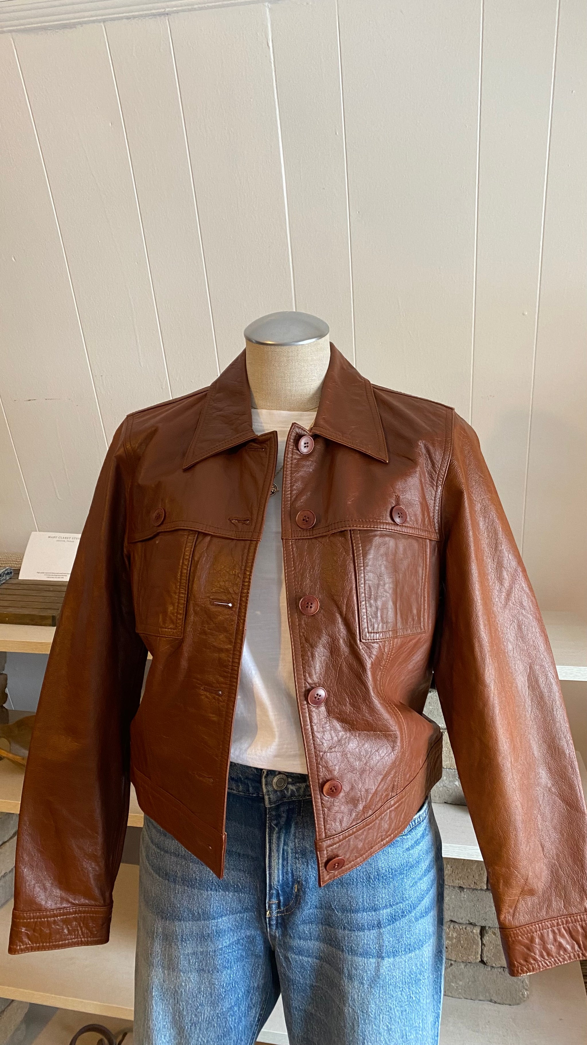 N*E様 本革 短丈 vintage real leather jacket a Vintage size 6 genuine leather jacket – Shop Clothing Compass