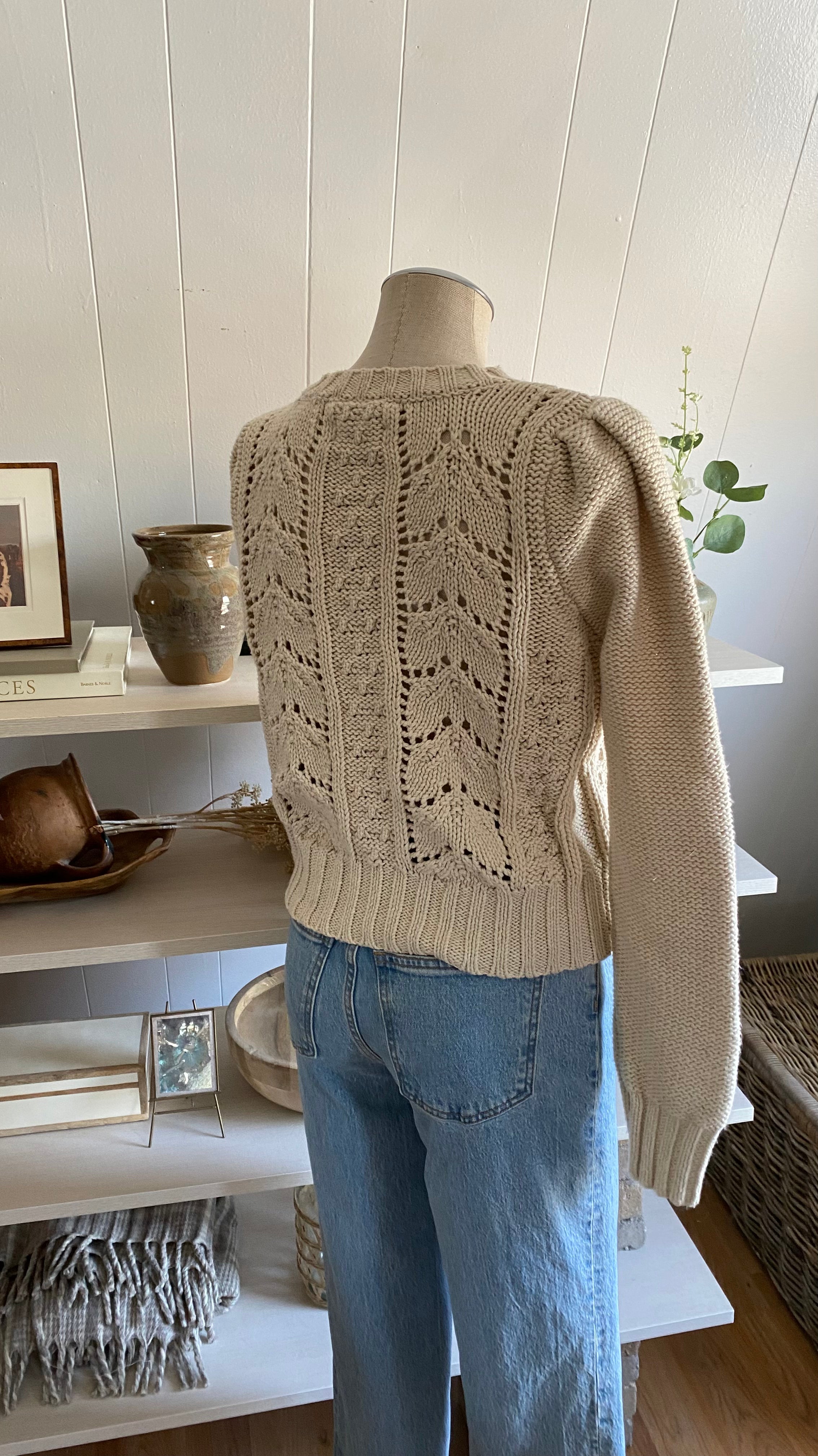 Size xs lucky brand cream multi color embroidered floral sweater cardi –  Shop Clothing Compass