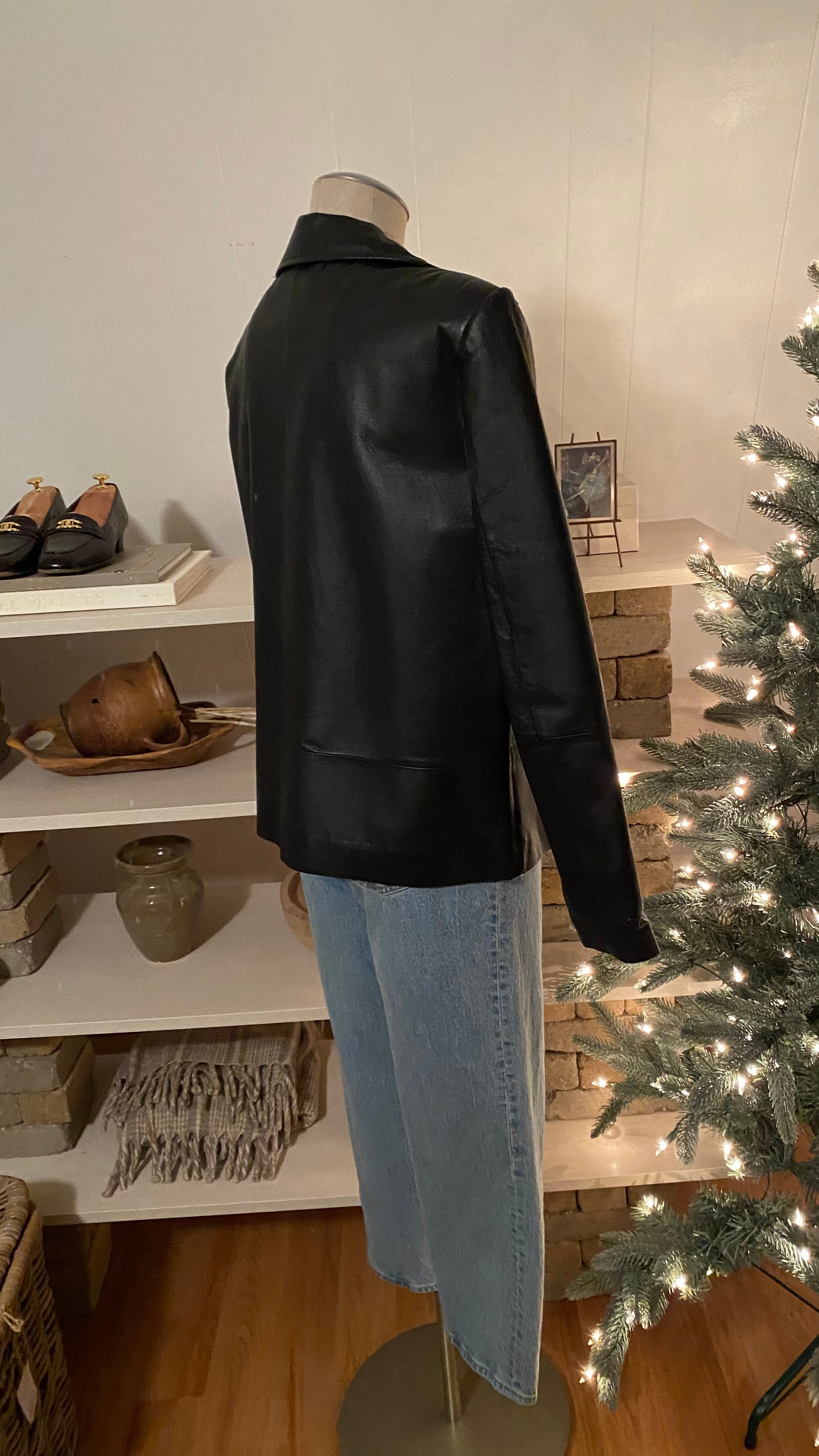 Vintage genuine leather jacket size small Matilda djerf inspired style –  Shop Clothing Compass